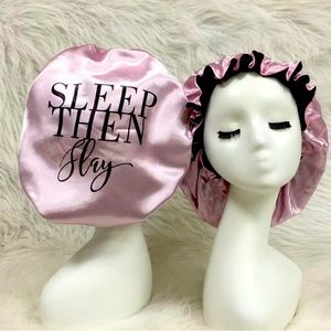 Reversible silk hair bonnet